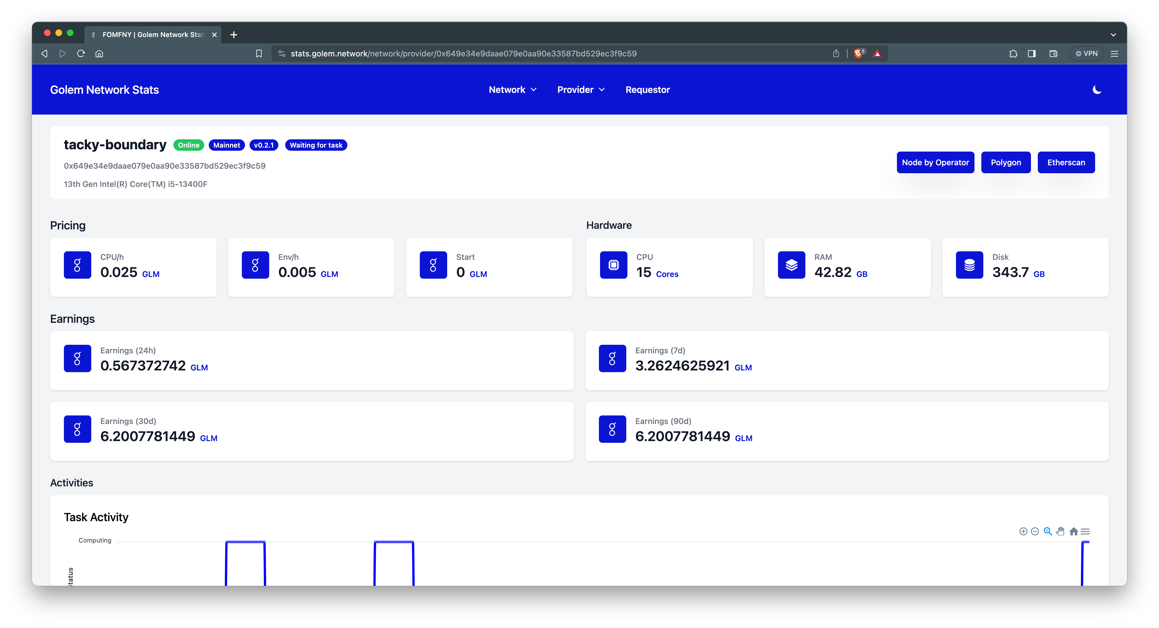 Golem Network Stats 2